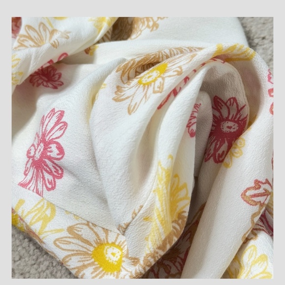 Free People Hawaii Dress Empire Waist Short Sleeve Mini Length Pink Yellow Cream - Picture 9 of 15